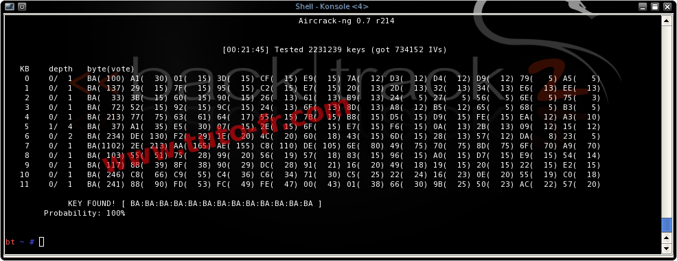 aircrack-ng key found !