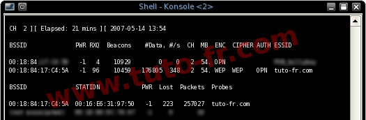 airodump-ng avec 180k Ivs
